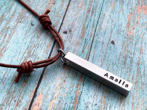 Men's Personalized Sliding Knot Leather Necklace - Everything Beautiful Jewelry