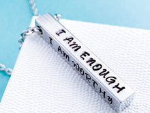 Load image into Gallery viewer, I am enough Necklace You are Worthy Self Love Bar Necklace - Everything Beautiful Jewelry
