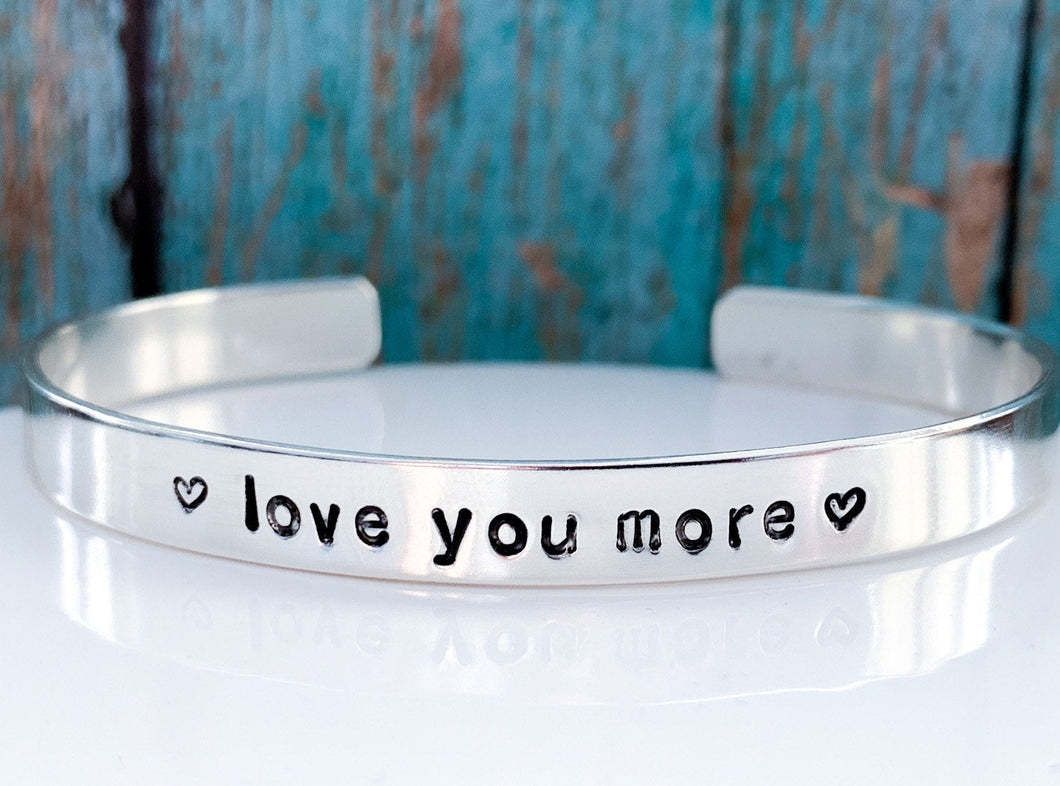 Love You More, Sterling Silver or Copper Bracelet - Everything Beautiful Jewelry