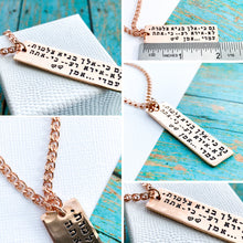Load image into Gallery viewer, Personalized Hebrew Necklace, 14K Rose Gold Filled Pendant - Everything Beautiful Jewelry
