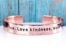 Load image into Gallery viewer, Do Justice Love Kindness Walk Humbly Bracelet Micah 6 Bible Verse - Everything Beautiful Jewelry
