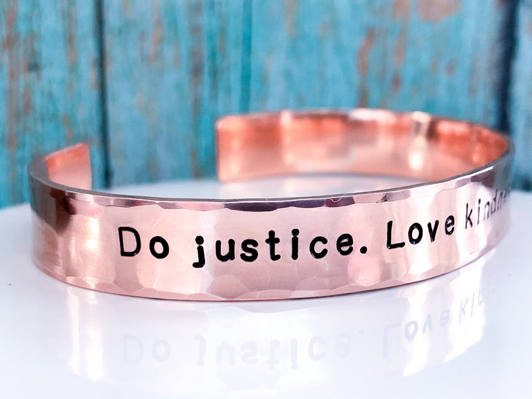 Do Justice Love Kindness Walk Humbly Bracelet Micah 6 Bible Verse - Everything Beautiful Jewelry