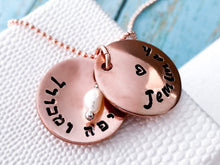 Load image into Gallery viewer, Personalized Hebrew Name Locket Copper Necklace - Everything Beautiful Jewelry
