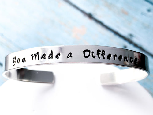 You made a difference Retirement gift women, Inspirational thank you - Everything Beautiful Jewelry