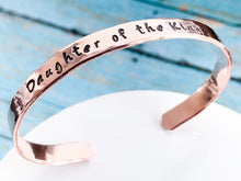 Load image into Gallery viewer, Daughter of the King Bracelet Hammered Cuff Bracelet - Everything Beautiful Jewelry

