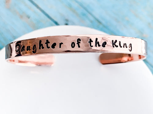 Daughter of the King Bracelet Hammered Cuff Bracelet - Everything Beautiful Jewelry