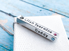 Load image into Gallery viewer, Personalized Four Sided Bar Necklace with Birthstones - Everything Beautiful Jewelry
