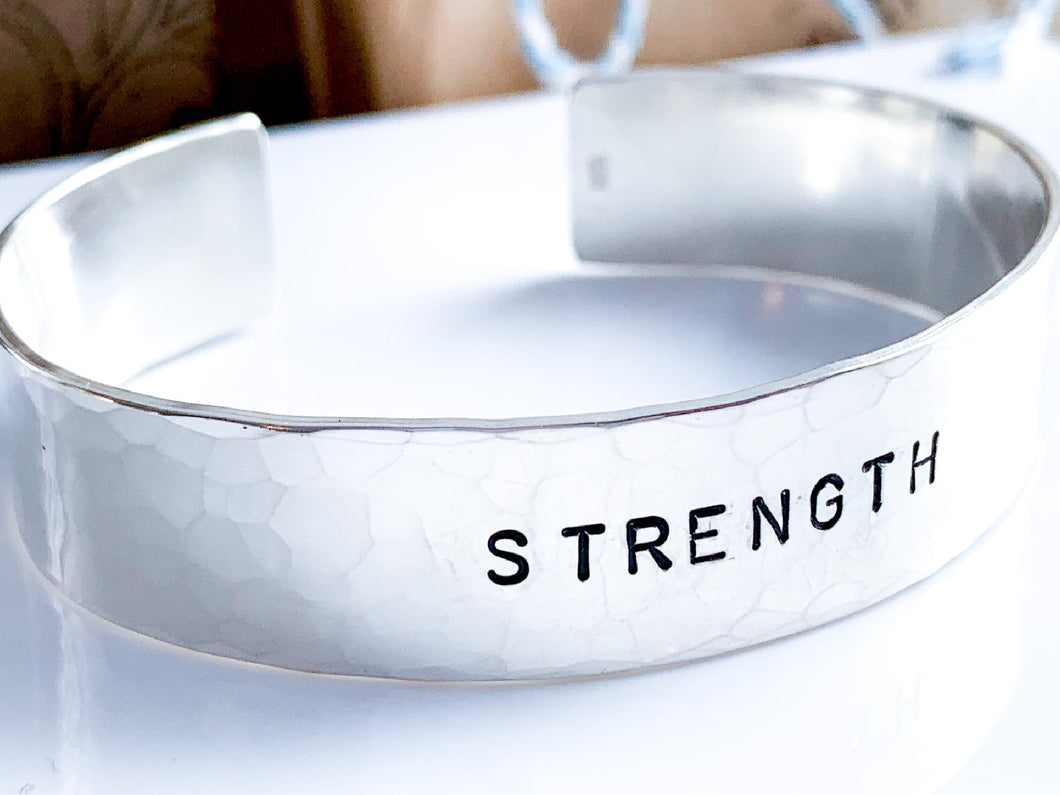 Personalized Sterling Silver Thick Cuff Bracelet - Everything Beautiful Jewelry