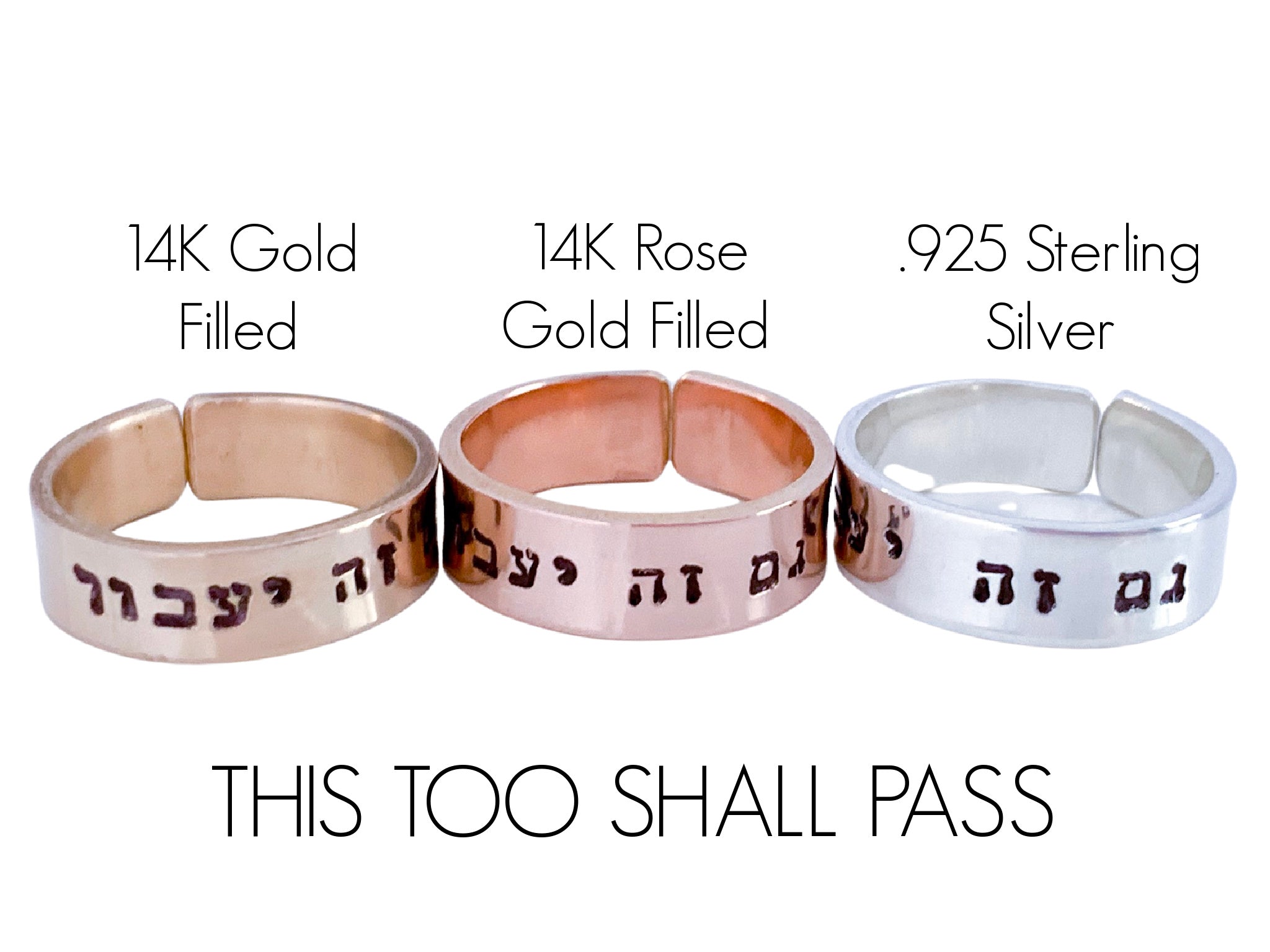Hebrew Ring. This Too Shall Pass - Gam Ze Yaavor Ring, Personalized Mens  Gift | eBay